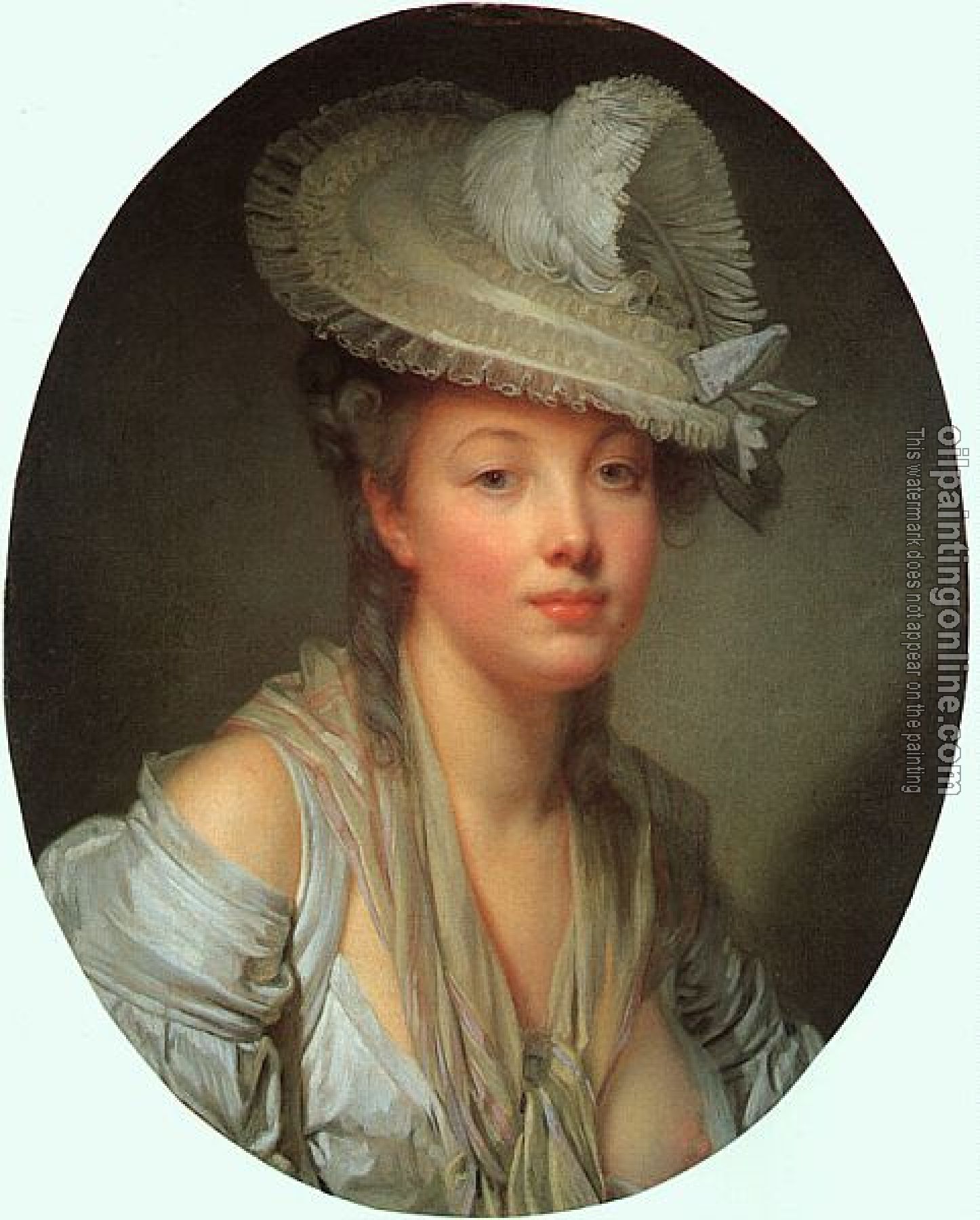 Greuze, Jean-Baptiste - Young Woman in a White Hat